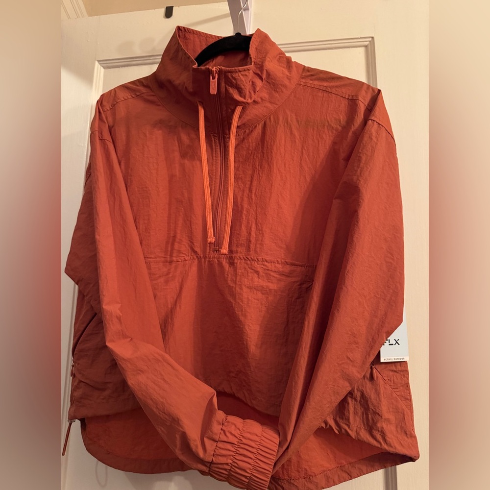 Women's Orange Pullover Jacket